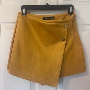 ZARA Suede Mustard Shorts